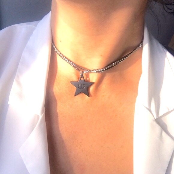 *Rare* Dior Star Pendant Reworked Tennis Versatile Choker / Long Necklace - Picture 3 of 10